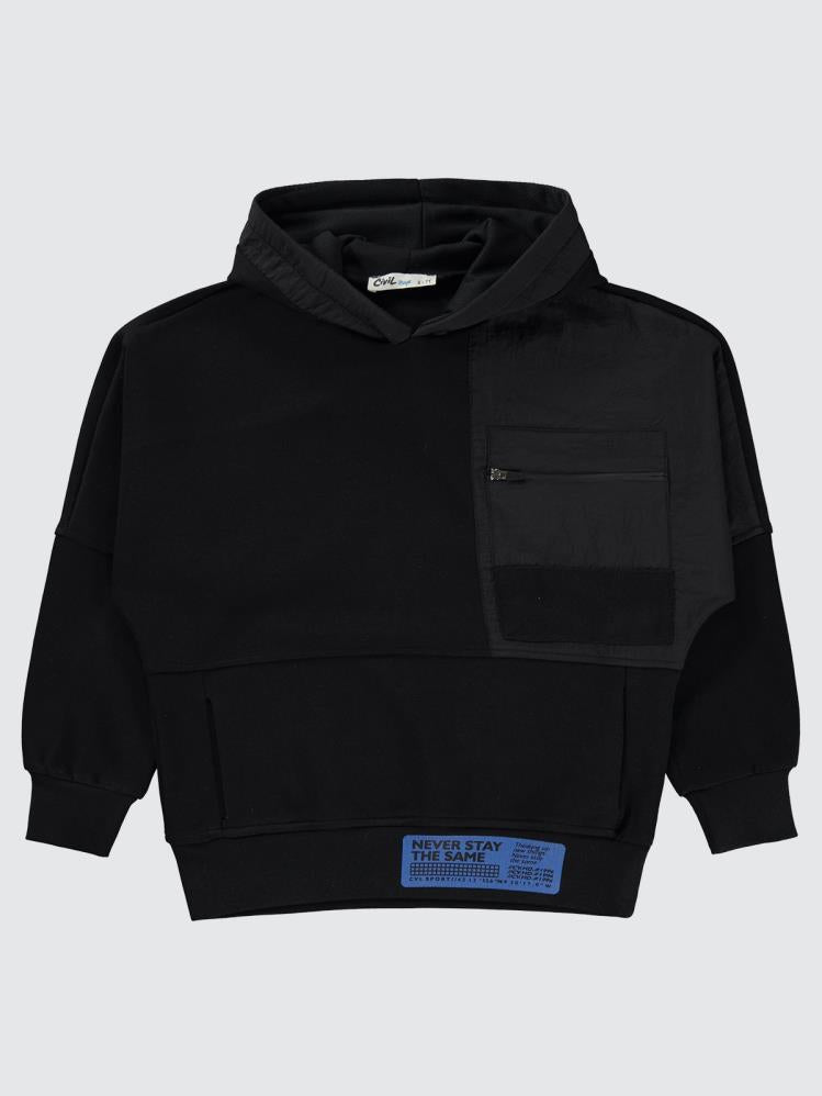 Civil Boys Haver Stay Armalı Kapşonlu 10-13 Yaş Sweatshirt - Siyah