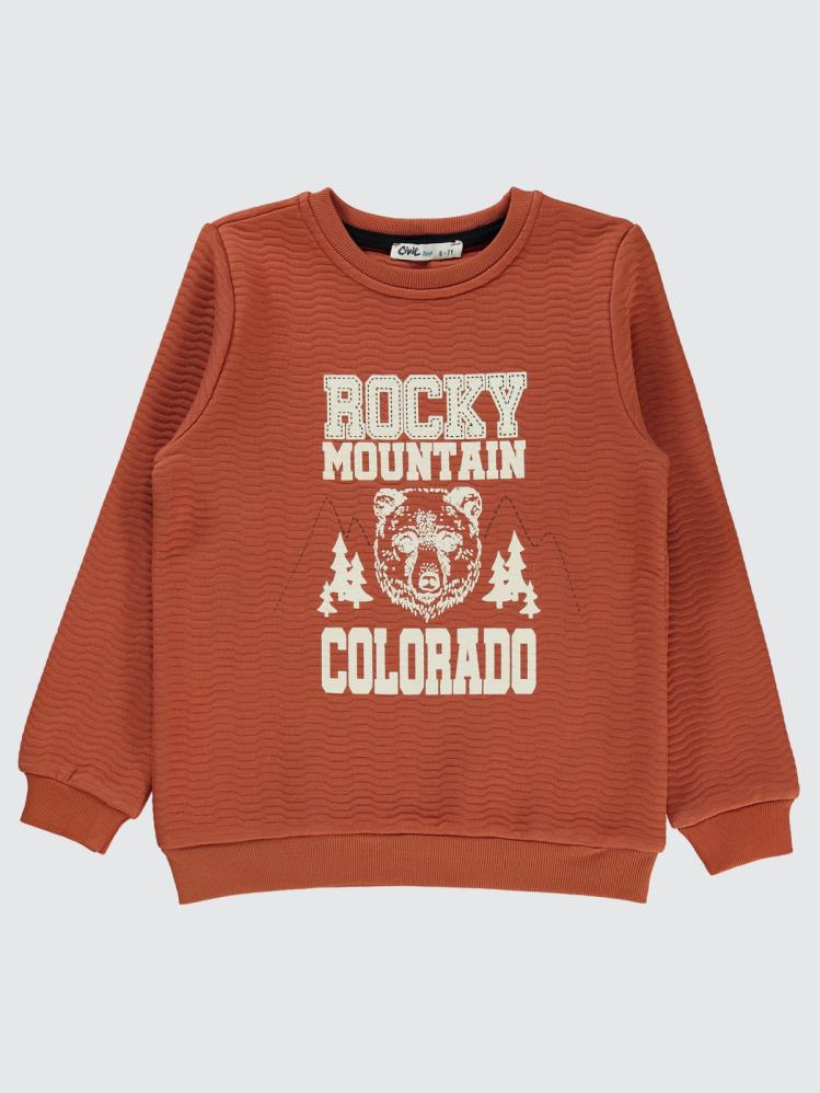 Civil Boys Rocky Colorado Baskılı 6-9 Yaş Sweatshirt - Turuncu