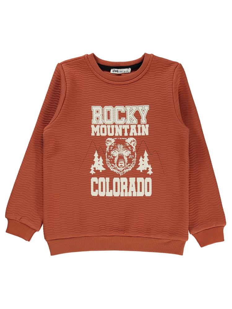 Civil Boys Rocky Colorado Baskılı 10-13 Yaş Sweatshirt - Turuncu