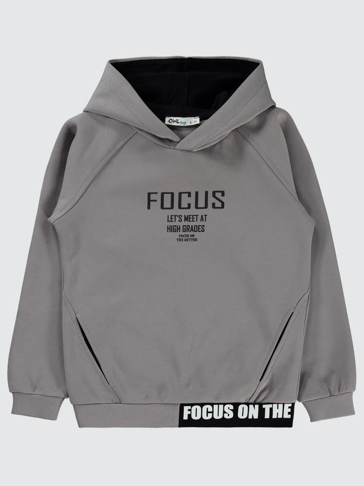Civil Boys Focus Baskılı 6-9 Yaş Sweatshirt - Gri