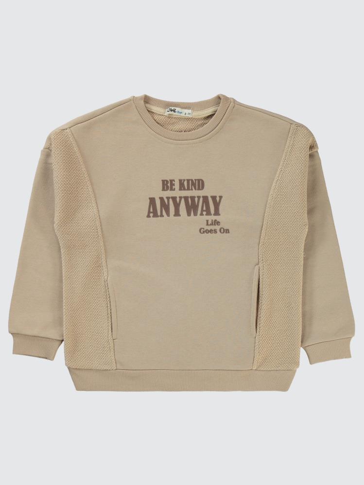 Civil Boys Anway Baskılı 10-13 Yaş Sweatshirt - Bej
