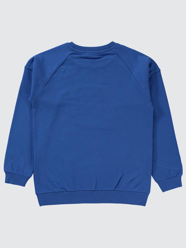 Civil Boys Brokoklyn Nakışlı 6-9 Yaş Sweatshirt - Mavi