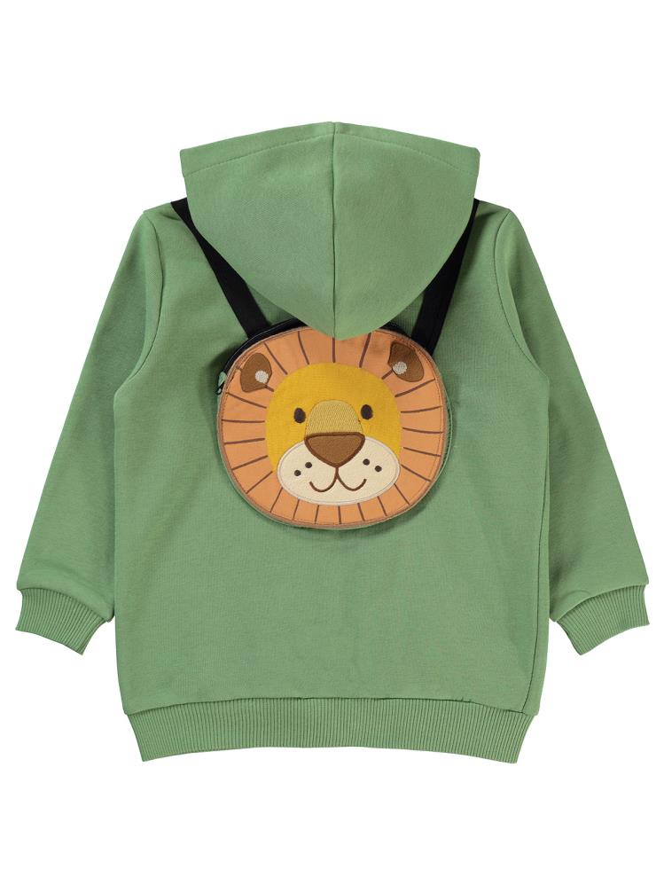 Civil Boys Aslan baskılı 2-5 Yaş Hırka - Haki