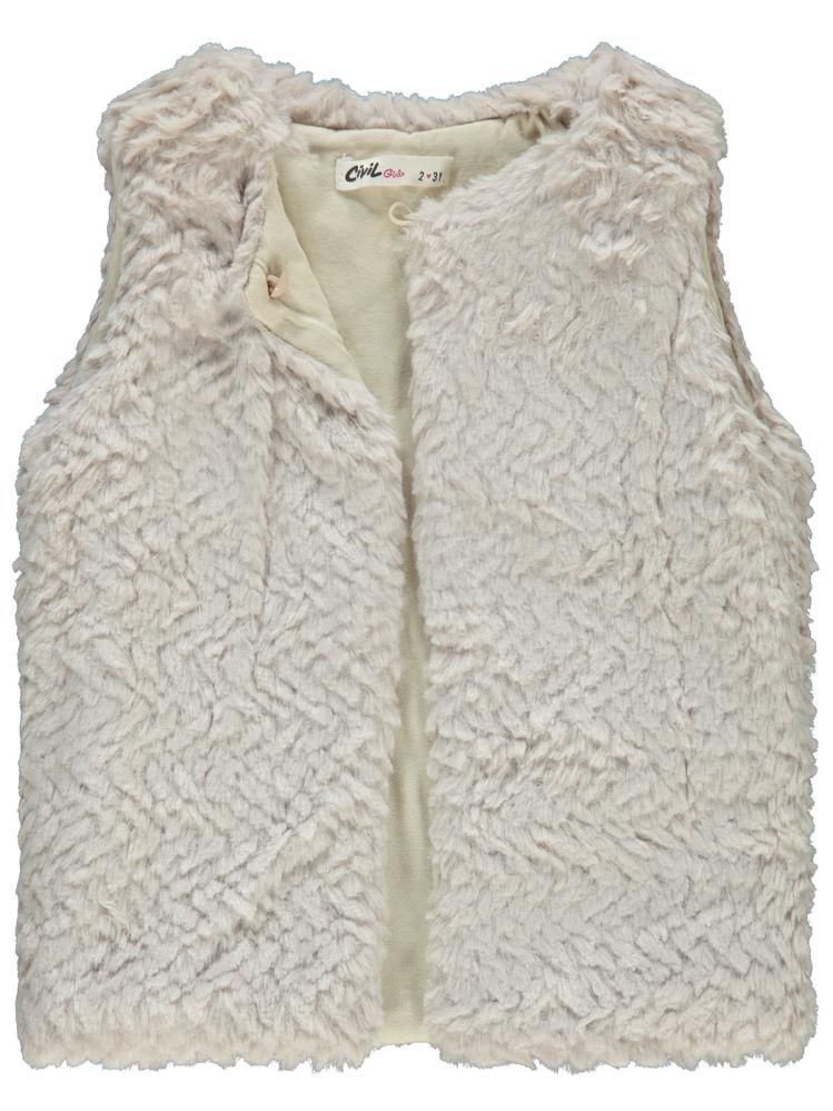 Civil Girls Pelüş 2-5 Yaş Yelek - Bej