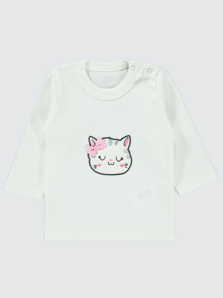 Civil Baby Kedi Nakışlı 3 lü 6-18 Ay Takım - Gri