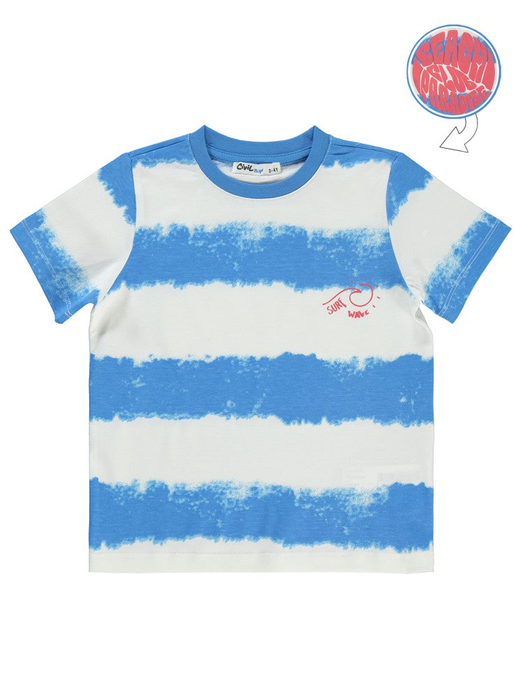 Civil Boys Surf Wave Baskılı 2-5 Yaş Tişört - Mavi