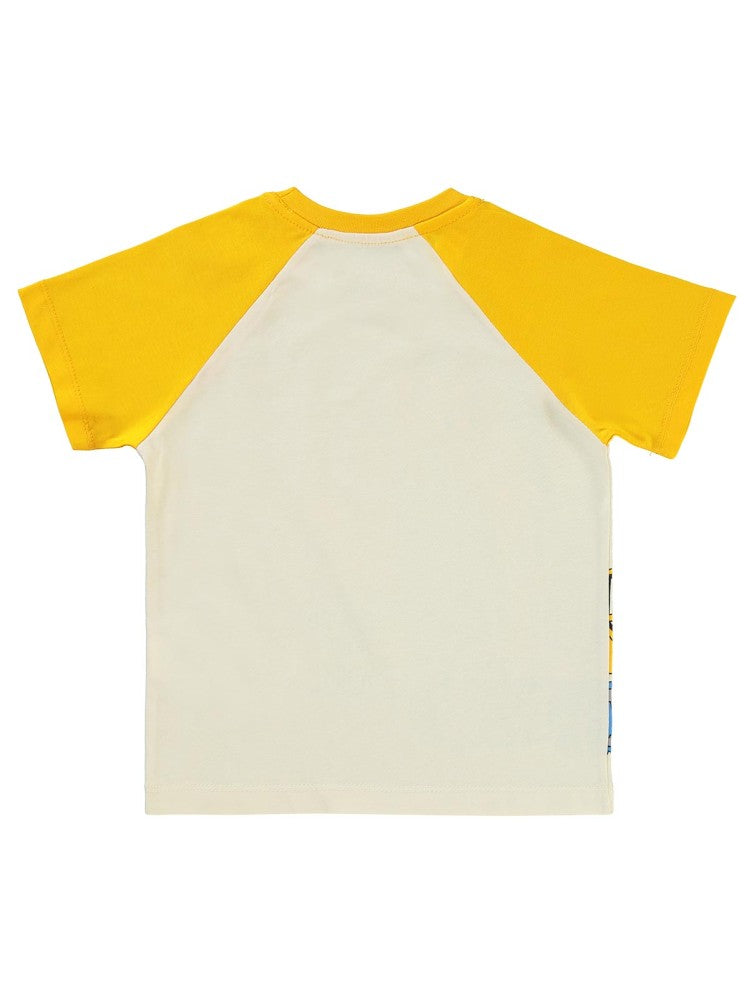 Civil Boys Dozer Baskılı Reglan Kol 2-5 Yaş Tişört - Hardal