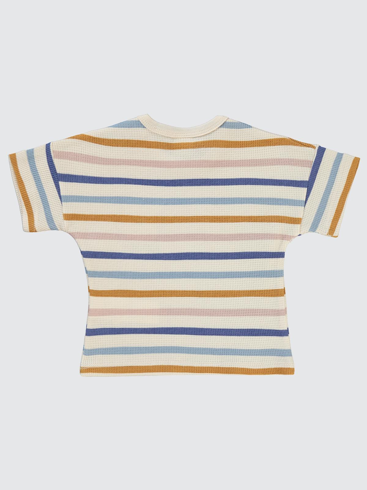 Civil Baby Kaplan Baskılı Çizgi Empirme 6-18 Ay Tişört - Fil Dişi