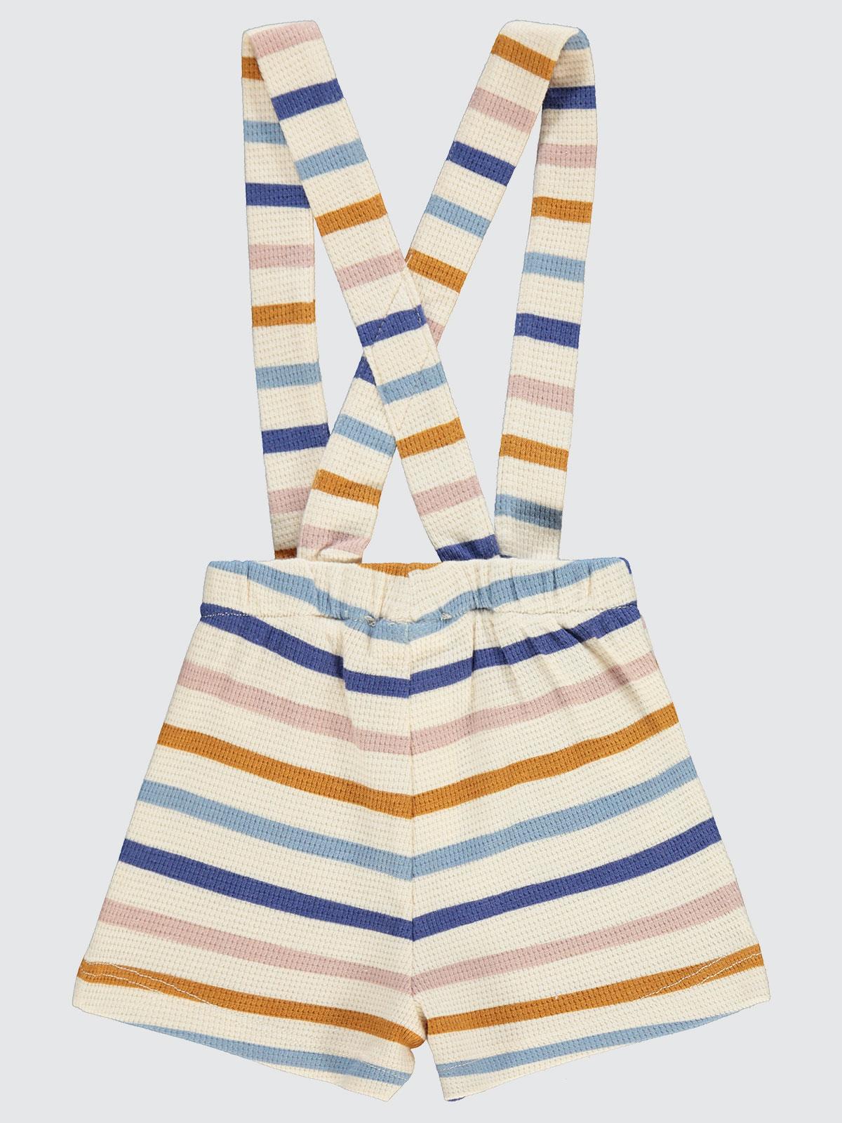 Civil Baby Kaplan Çizgi Empirme Askılı 6-18 Ay Şort - Fil Dişi