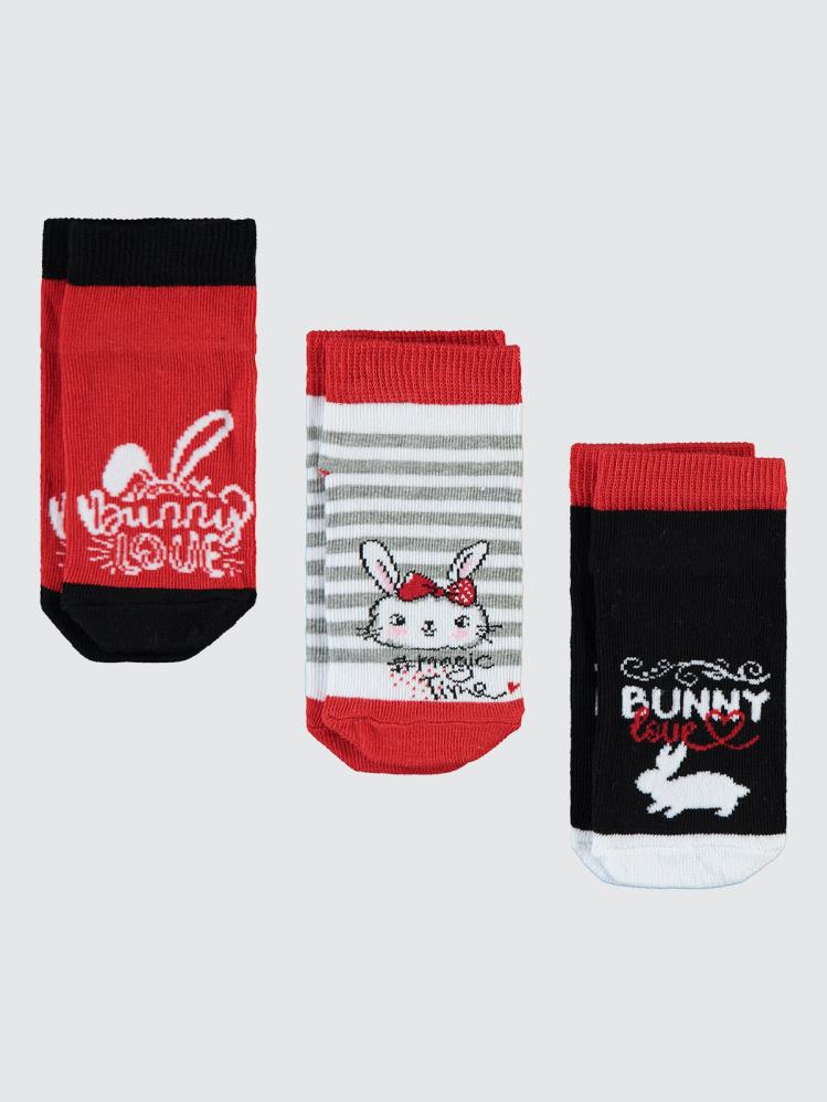 Civil Girls Bunny 3'lü 2-12 Yaş Patik Çorap