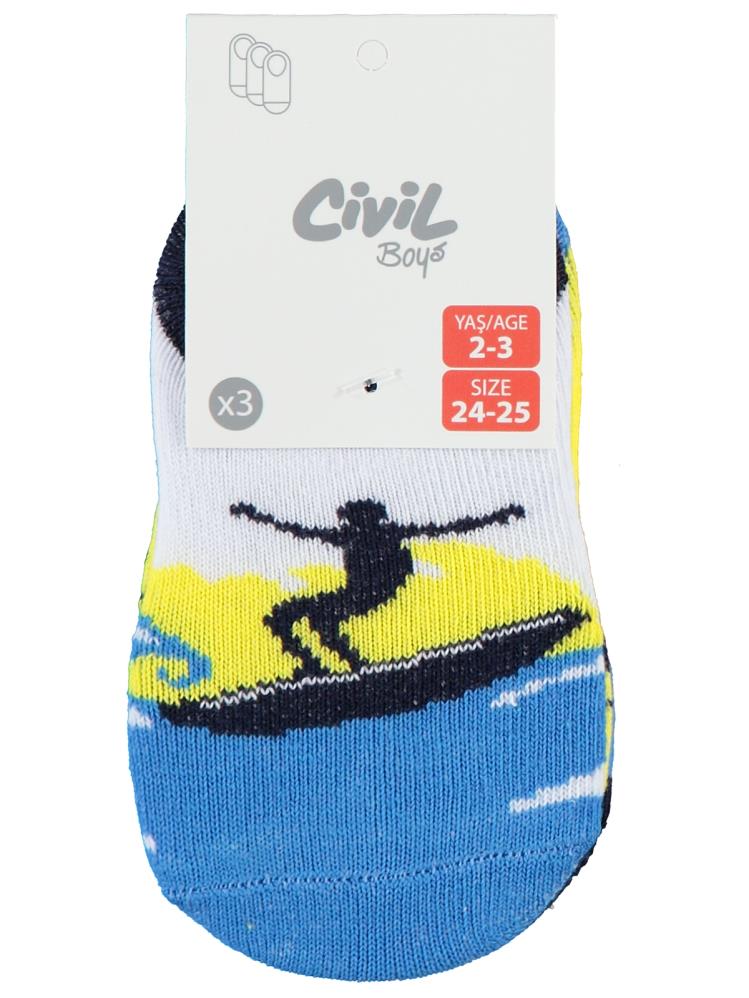 Civil Boys Surf 3'lü 2-12 Yaş Babet Çorap