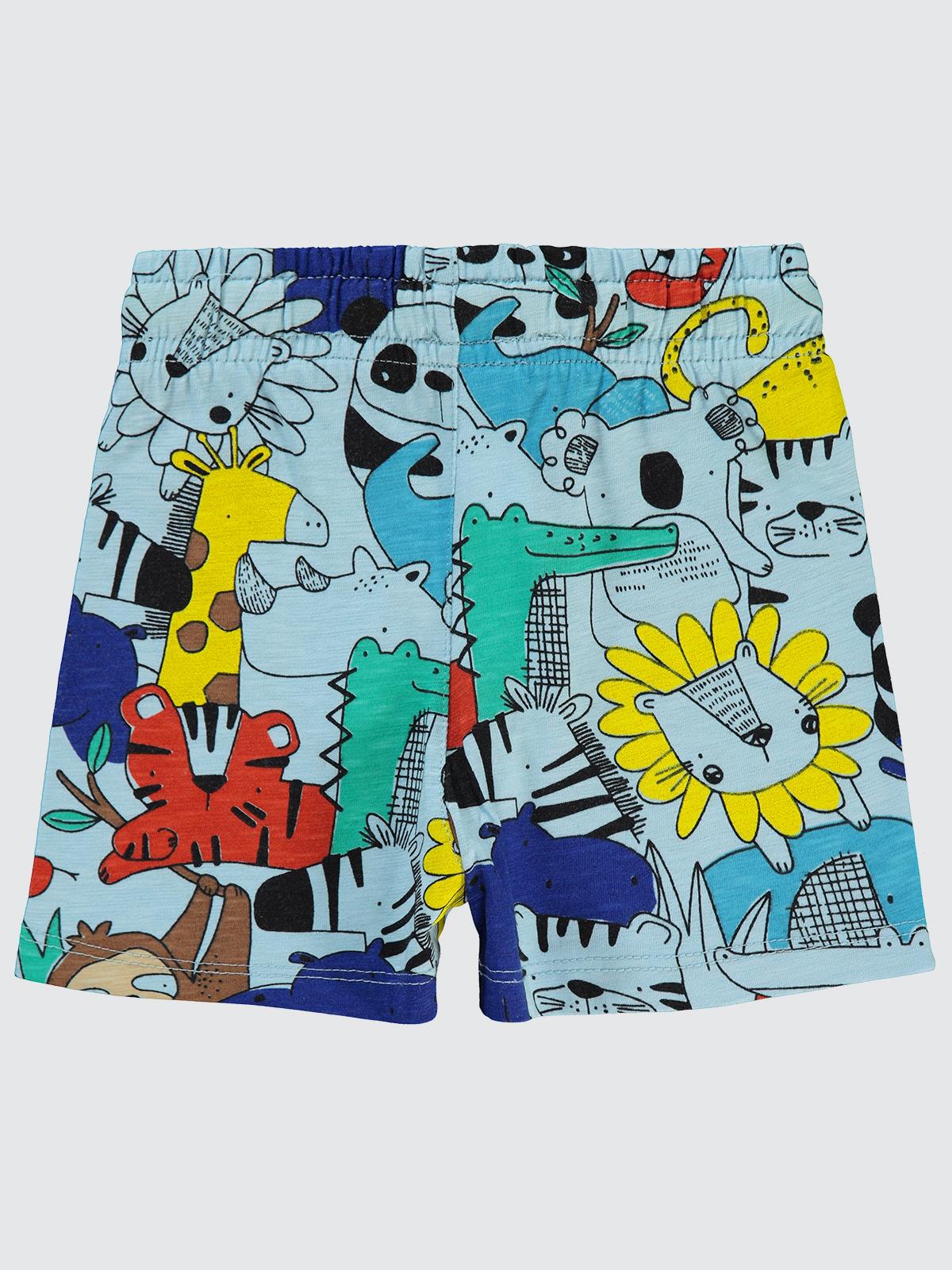 Civil Boys Sevimli Amazon Hayvanlar Empirme 2-5 Yaş Şort - Mavi