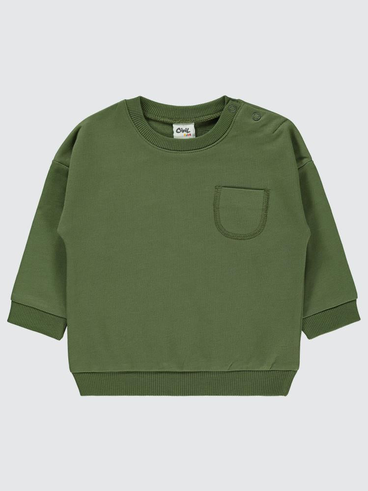 Civil Baby Basic Cepli 6-18 Ay Sweatshirt - Haki