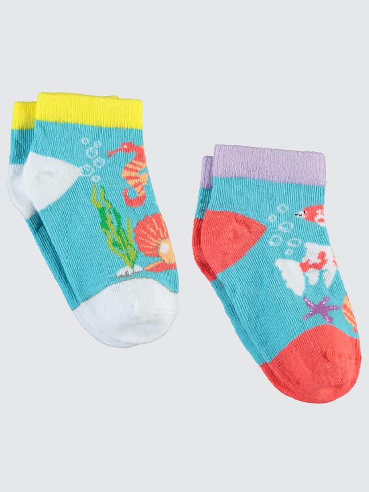 Civil Socks Fish 2'li 3-11 Yaş Kız Patik Çorap