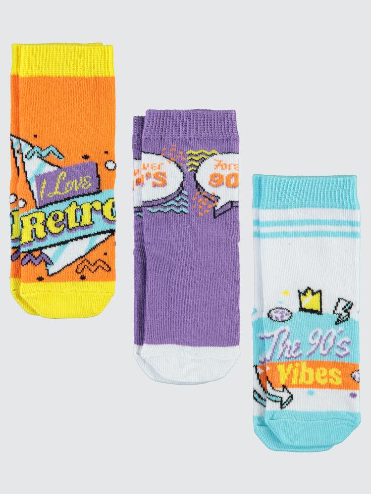 Civil Girls Retro 3'lü 3-11 Yaş Kız Soket Çorap
