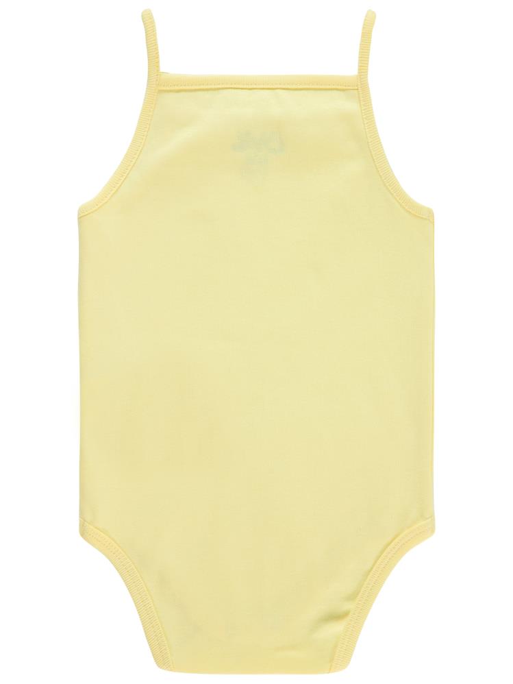 Civil Baby Penye İp Askılı Dantelli 2-3 Yaş Kız Çıtçıtlı Badi - Sarı