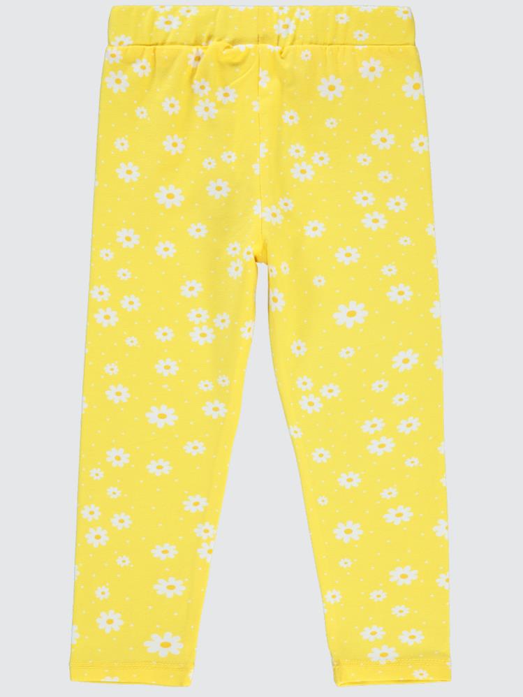 Civil Girls Puanlı Papatya Empirme 2-5 Yaş Tayt - Sarı