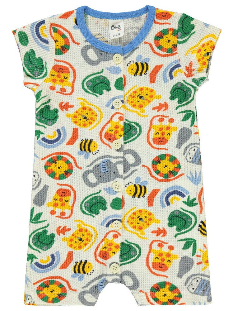 Civil Baby Bebek Hayvanlar Empirme 6-18 Ay Tulum - Ekru