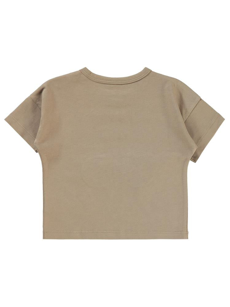 Civil Baby Dürbün Detaylı 6-18 Ay Tişört - Bej