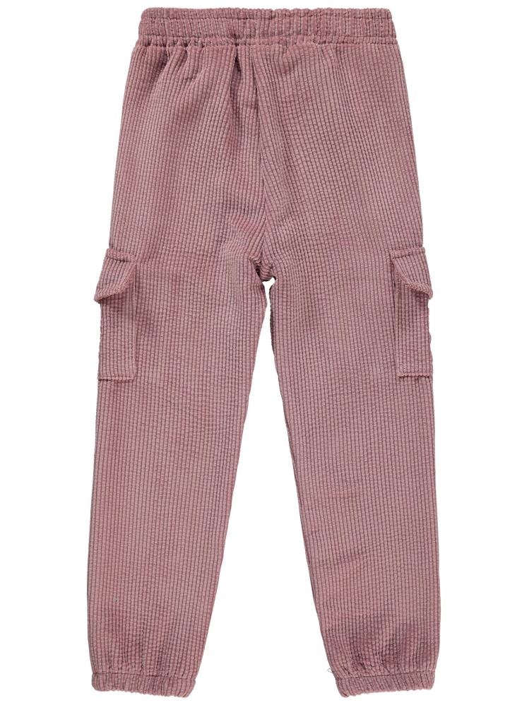 Civil Girls Kargo Cepli Kadife 10-13 Yaş Pantolon - Pudra