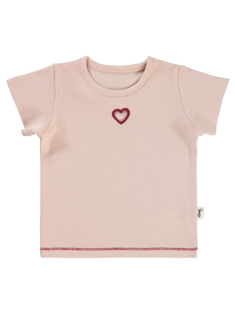 Civil Baby Kalp Lazer Kesim 6-18 Ay Tişört - Pudra