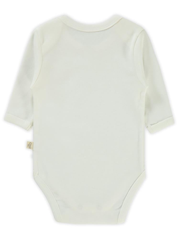 Civil Baby Düz Uzun Kol 0-1 Ay Çıtçıtlı Badi - Beyaz