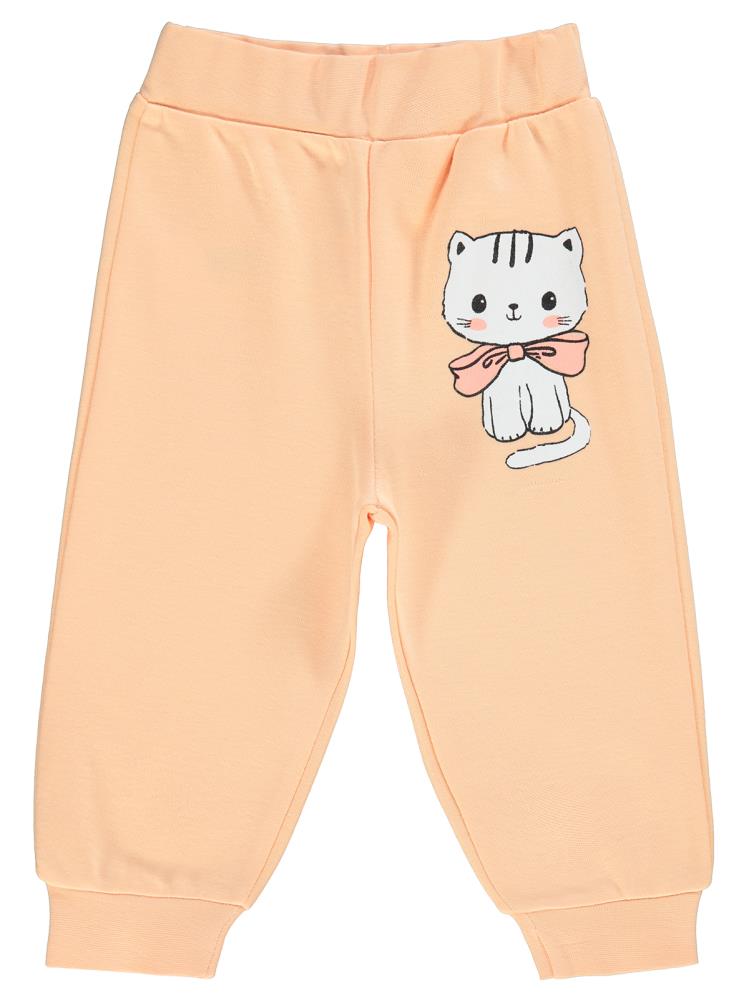 Civil Baby Kedi Baskılı 6-18 Ay Tek Alt Bebe - Pudra