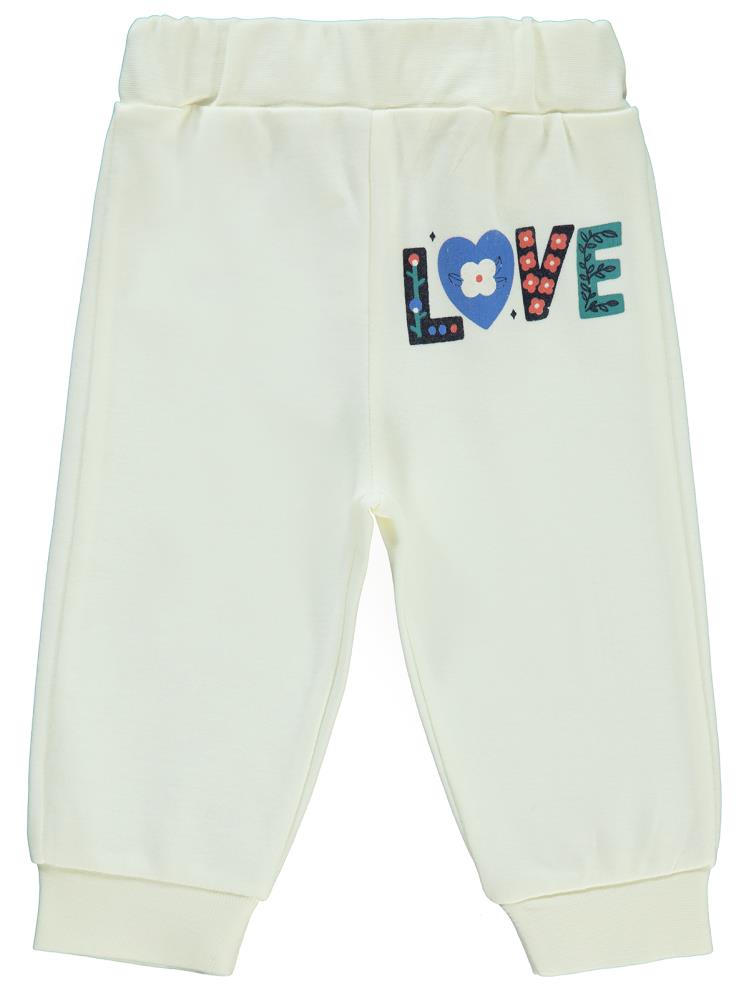 Civil Baby Love Çiçek Baskılı 6-18 Ay Tek Alt Bebe - Ekru