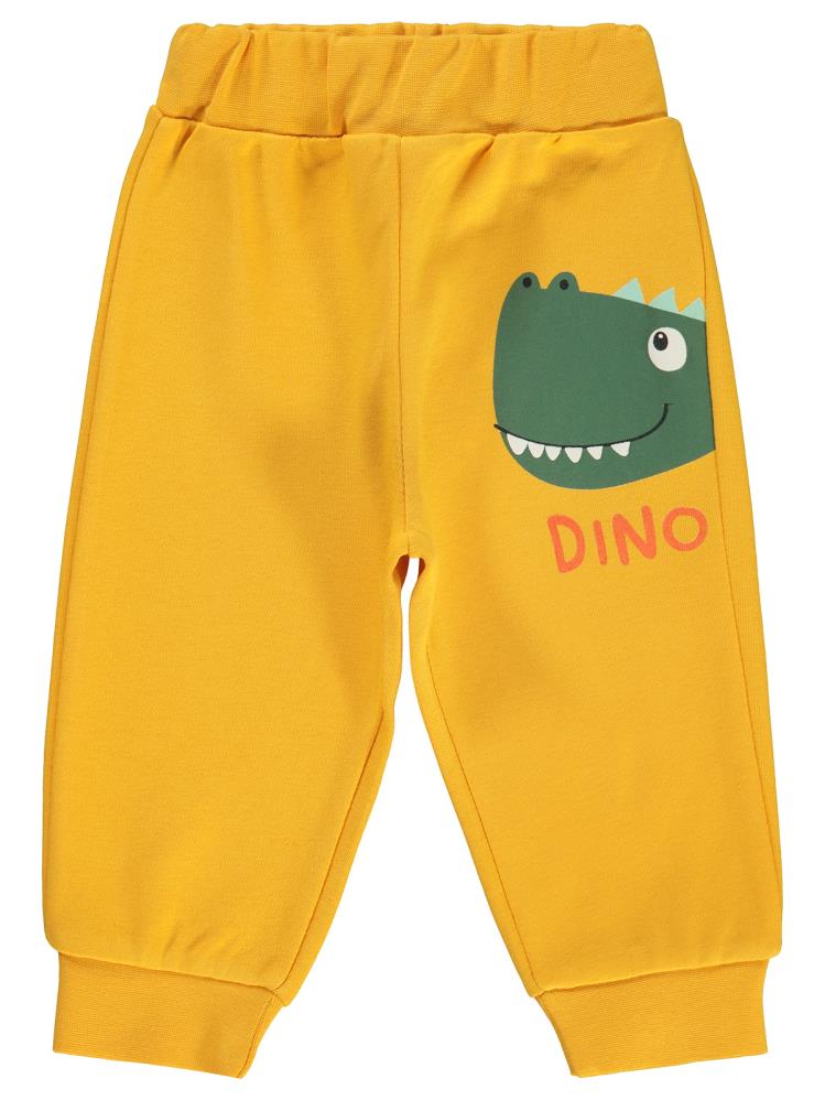Civil Baby Dinozor Baskılı 6-18 Ay Tek Alt Bebe - Hardal