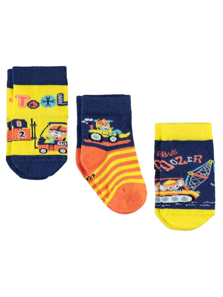 Civil Baby İş Makinesi 6-18 Ay Bebek Erk Çorap Set