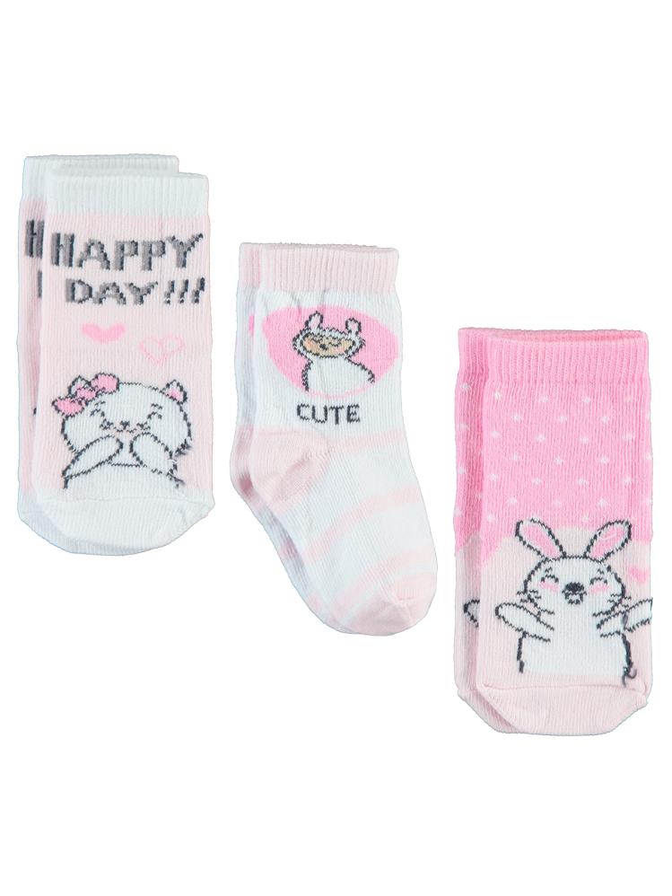 Civil Baby Kız Bebek 3!lü Çorap Set 6-18 Ay