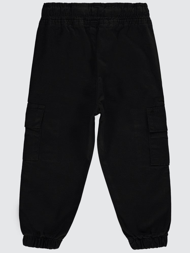 Civil Boys Bel Paça Lastikli Kargo Cepli 2-5 Yaş Pantolon - Siyah