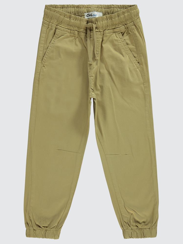 Civil Boys Bel Paça Lastikli Düz 10-13 Yaş Pantolon - Kahverengi