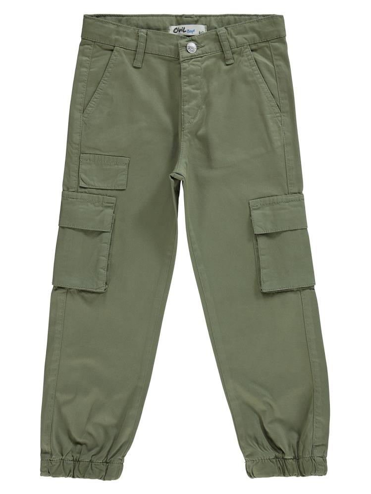 Civil Boys Bel Paça Lastikli Yan Cepli 6-9 Yaş Pantolon - Haki