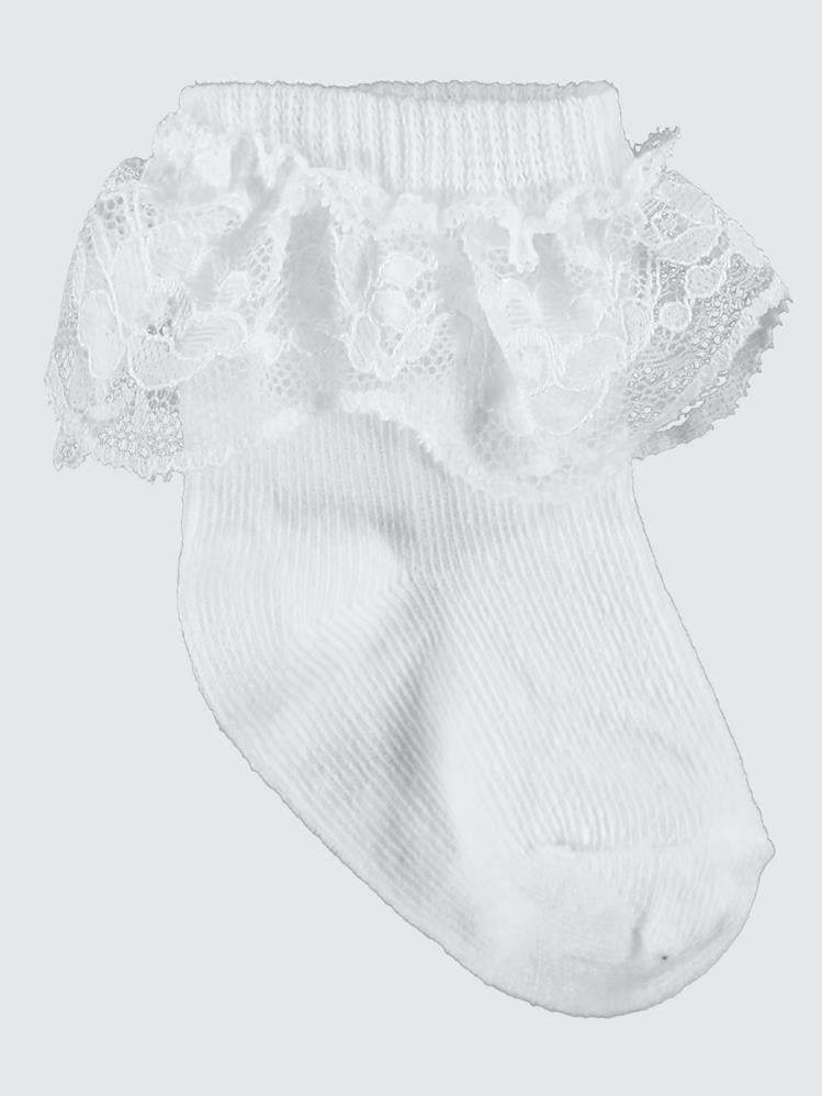 Civil Baby Dantel Aksesuarlı 6-18 Ay Bebek Çorap Set - Beyaz