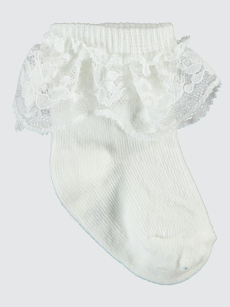 Civil Baby Dantel Aksesuarlı 6-18 Ay Bebek Çorap Set - Ekru