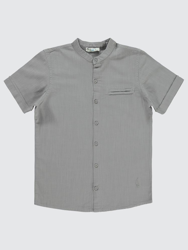 Civil Boys Yelken Nakışlı 10-13 Yaş Gömlek - Gri
