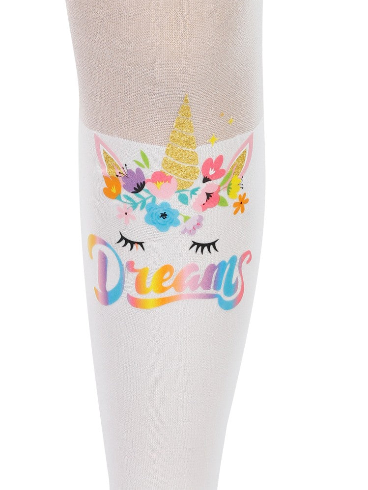 Civil Girls Trendy Unicorn 40/20 Denye 2-12 Yaş Mus Külotlu Çorap - Beyaz