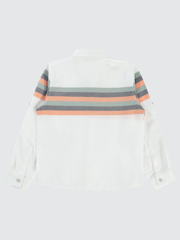 Civil Boys Çizgili 10-13 Yaş Gömlek - Haki