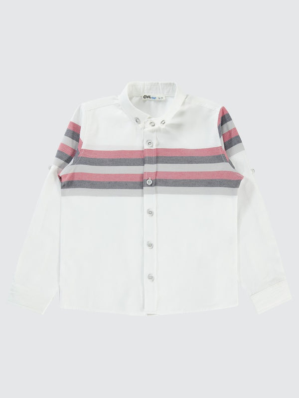 Civil Boys Çizgili 6-9 Yaş Gömlek - Kırmızı