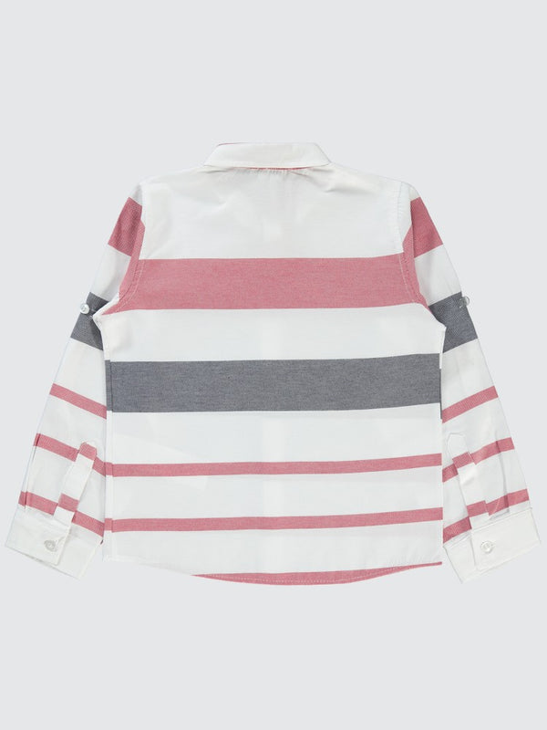 Civil Boys Çizgili 6-9 Yaş Gömlek - Kırmızı