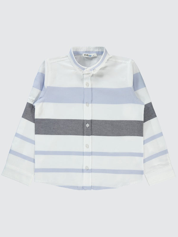 Civil Boys Çizgili 6-9 Yaş Gömlek - Mavi