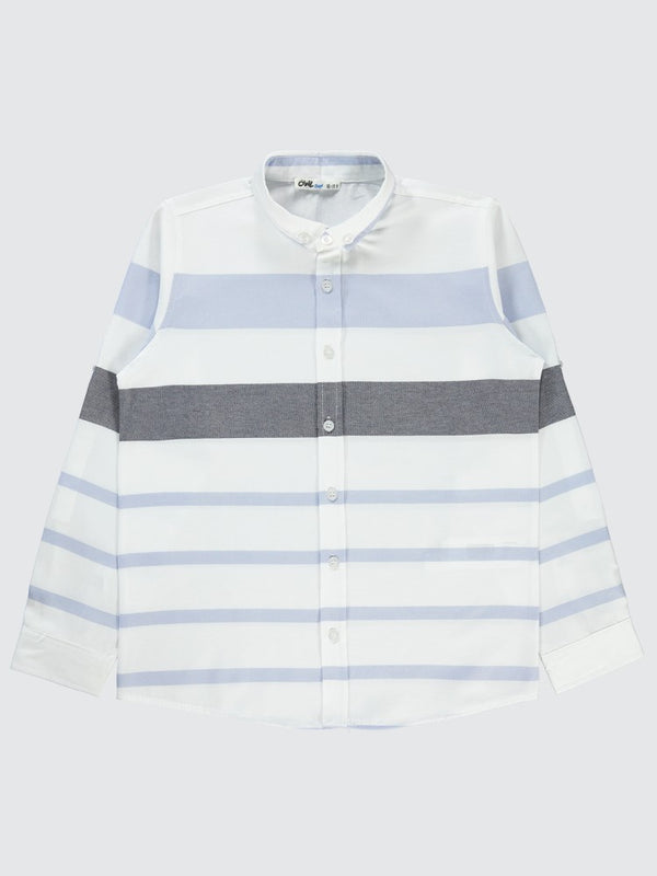 Civil Boys Çizgili 10-13 Yaş Gömlek - Mavi
