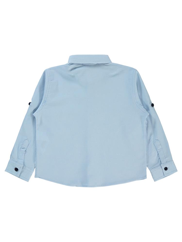 Civil Boys Gözlük Nakışlı 2-5 Yaş Gömlek - Mavi