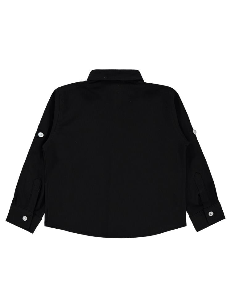 Civil Boys Gözlük Nakışlı 2-5 Yaş Gömlek - Siyah