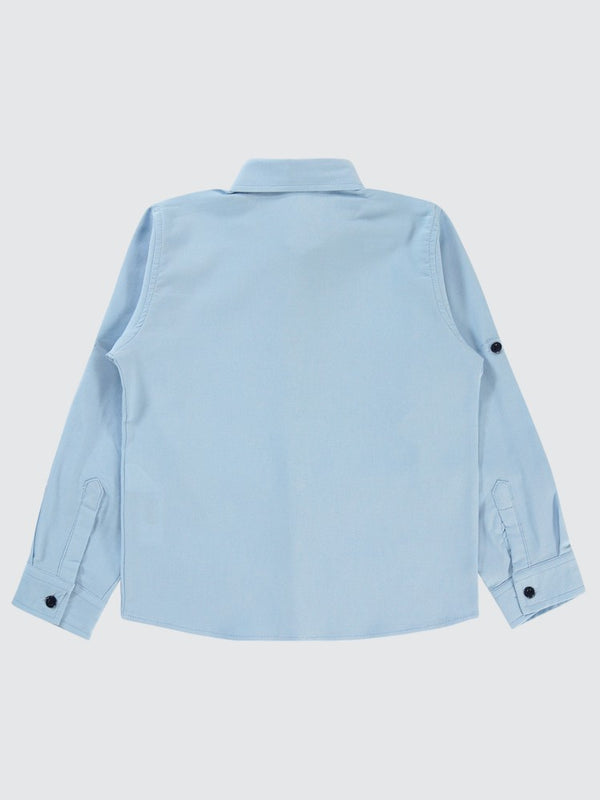 Civil Boys Gözlük Nakışlı 6-9 Yaş Gömlek - Mavi