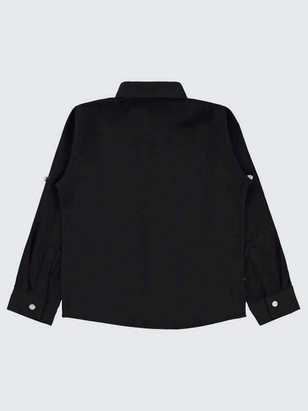 Civil Boys Gözlük Nakışlı 6-9 Yaş Gömlek - Siyah