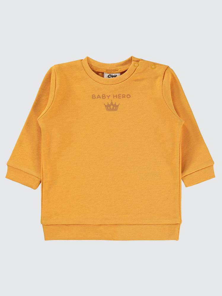 Civil Baby Baby Hero Baskılı 6-18 Ay Sweatshirt - Hardal