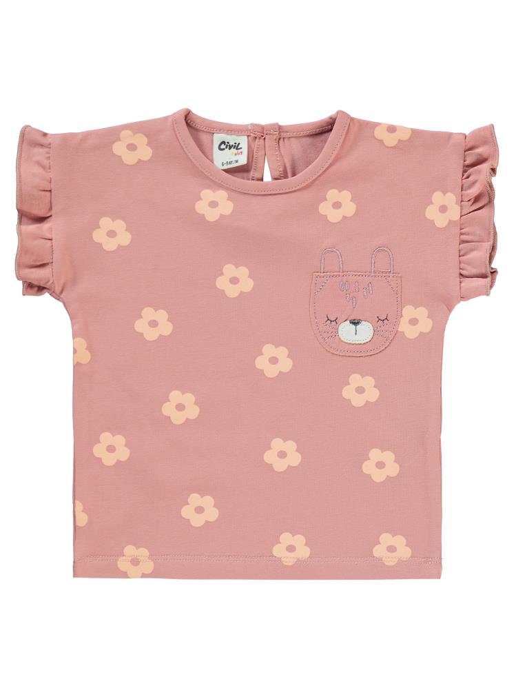 Civil Baby Kedi Nakışlı 6-18 Ay Takım - Turuncu