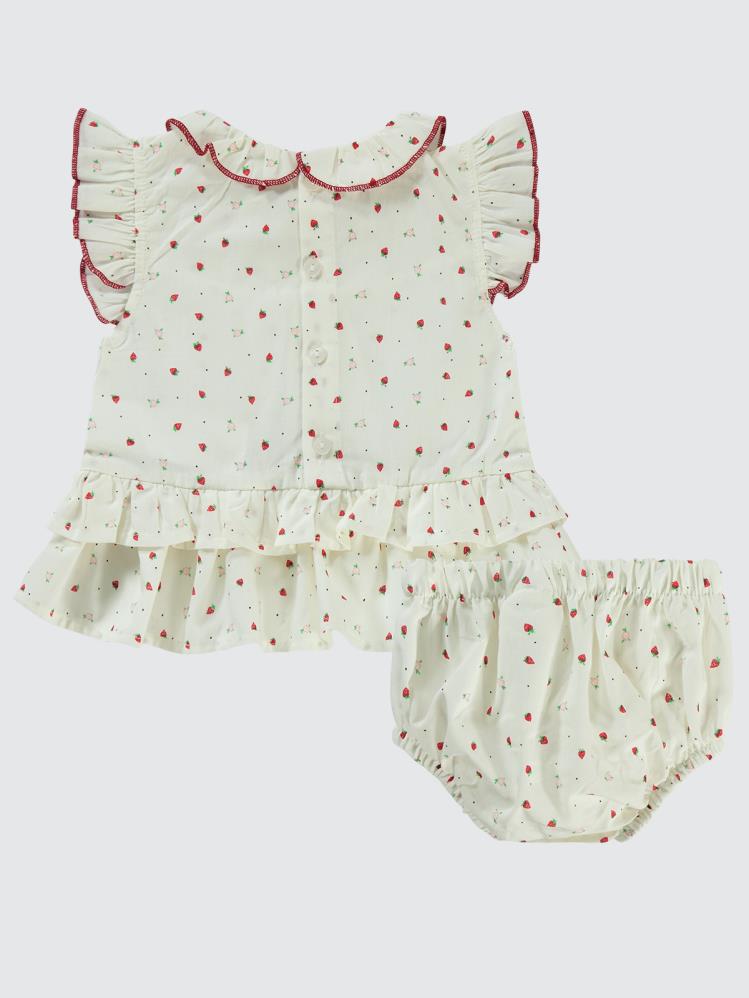 Civil Baby Çilek Empirme 6-18 Ay Takım - Kırmızı